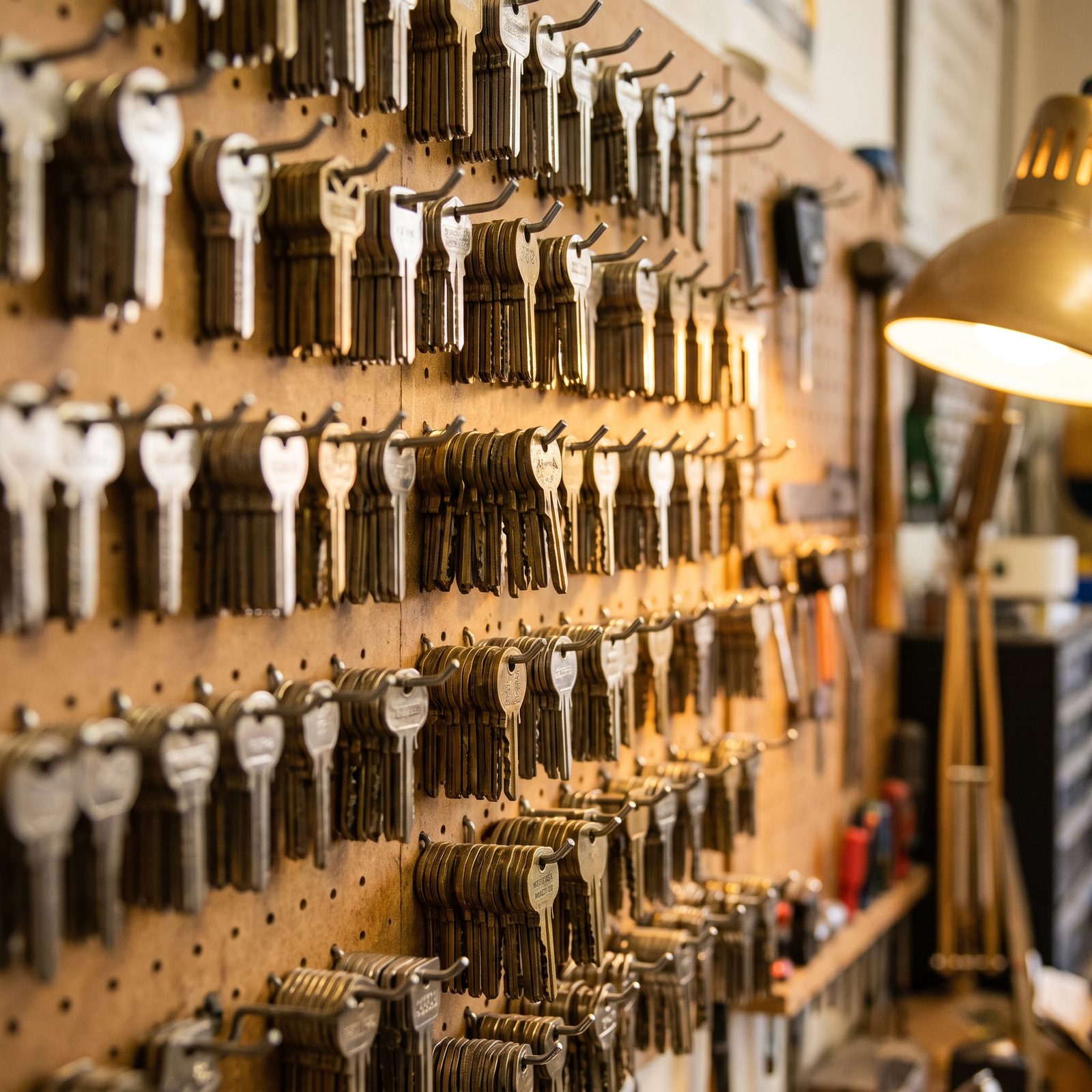 Wall of key blanks in many keyways